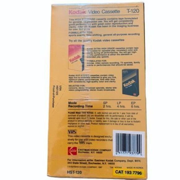 Kodak T-120 Video Cassette 3 Pack - Picture 2 of 3